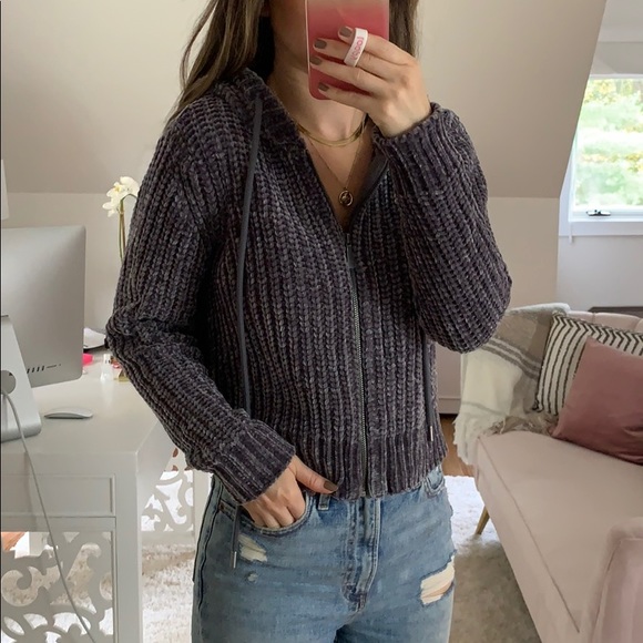 Bella Dahl Chenille Sweater Hoodie Xs 